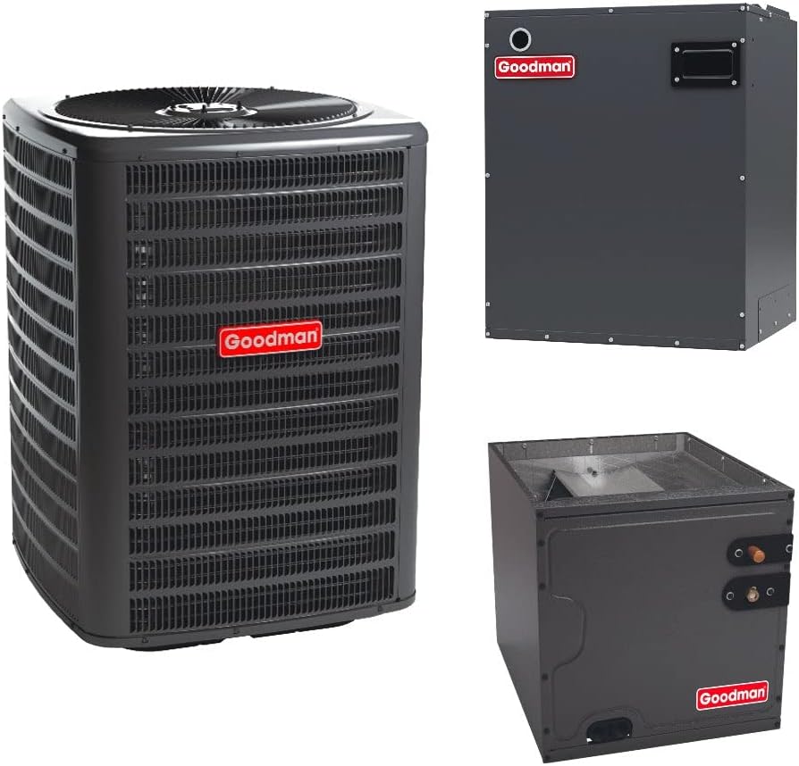 Goodman Classic Series 3.5 Ton 15 SEER2 Air Conditioning System (2000 CFM) - Free Thermostat Included - GSXB404210-CAPTA4230D4-MBVC2001AA-1