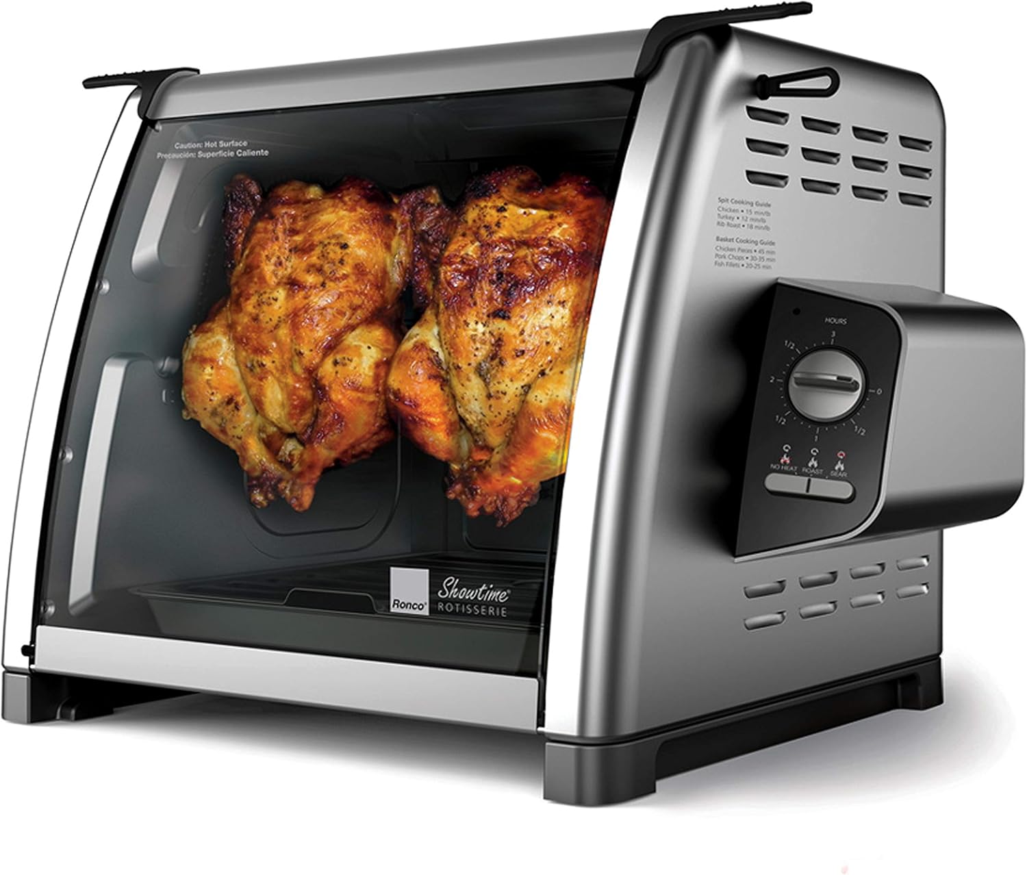 Ronco Showtime Large Capacity Rotisserie & BBQ Oven Modern Edition, Simple Switch Controls, Silicone Door Tie, Perfect Preset Rotation Speed