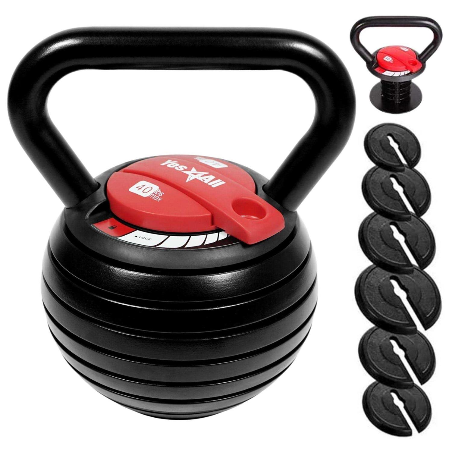 Yes4All Kettlebell Adjustable/Cast Iron - Sports Supplies Online Store