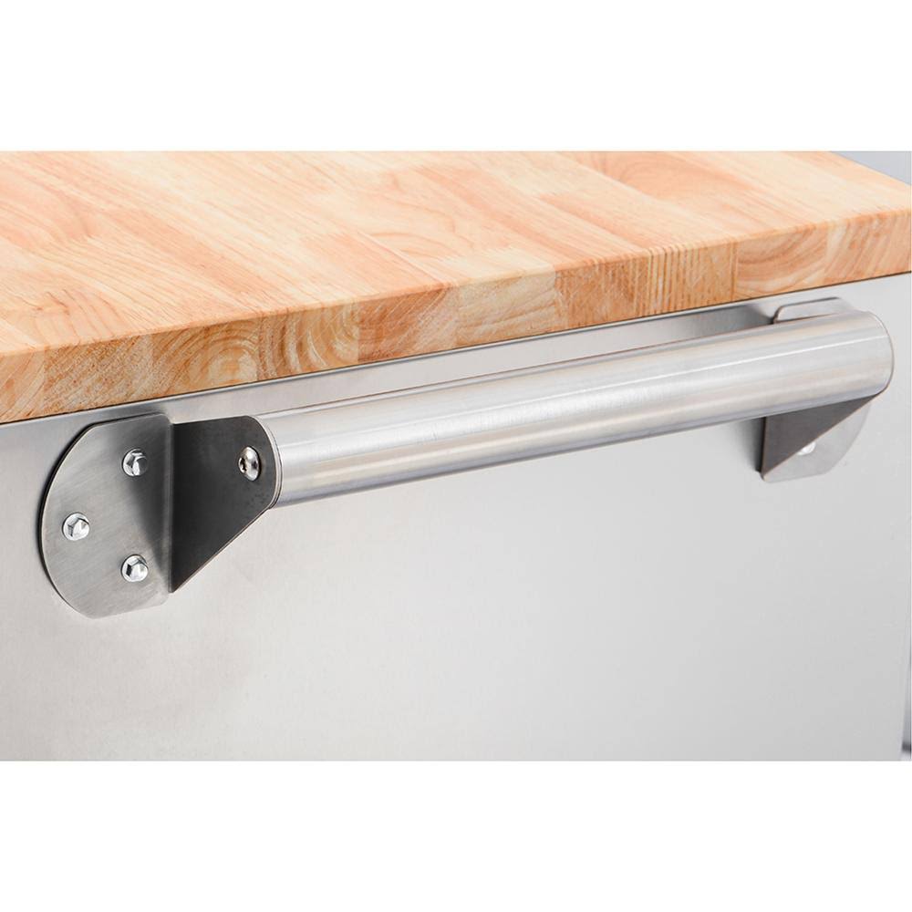 Frontier 72 inch Stainless Steel Utility, Tool Cabinet Organizer with 15 Drawers and 1.25 inch Thick Wooden Work Surface.