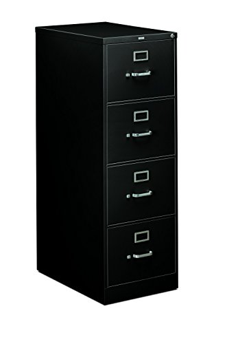 HON Vertical File Cabinet Letter Width, 5-Drawer, Black