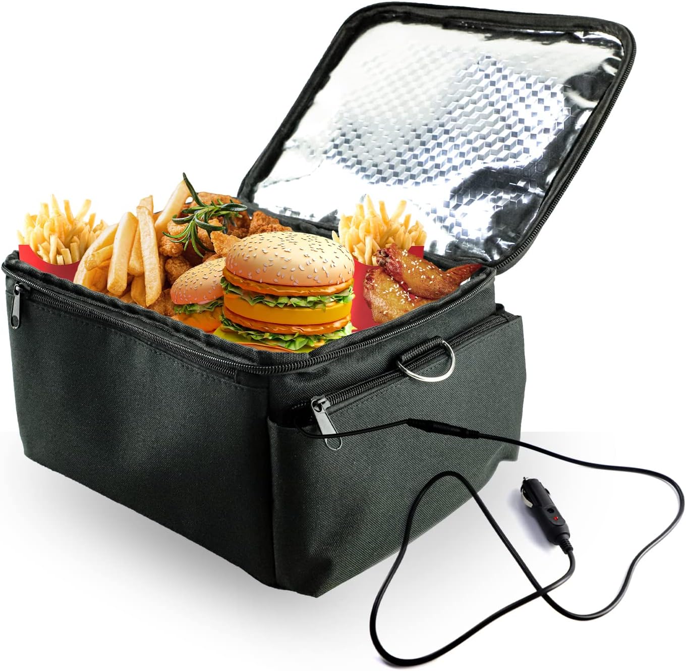 Portable Oven -110W Portable Microwave for 12V Portable Mini Oven Slow Cooker for Business Trip/Fishing/Family Travel，Mini Oven for Meals Reheat Pack