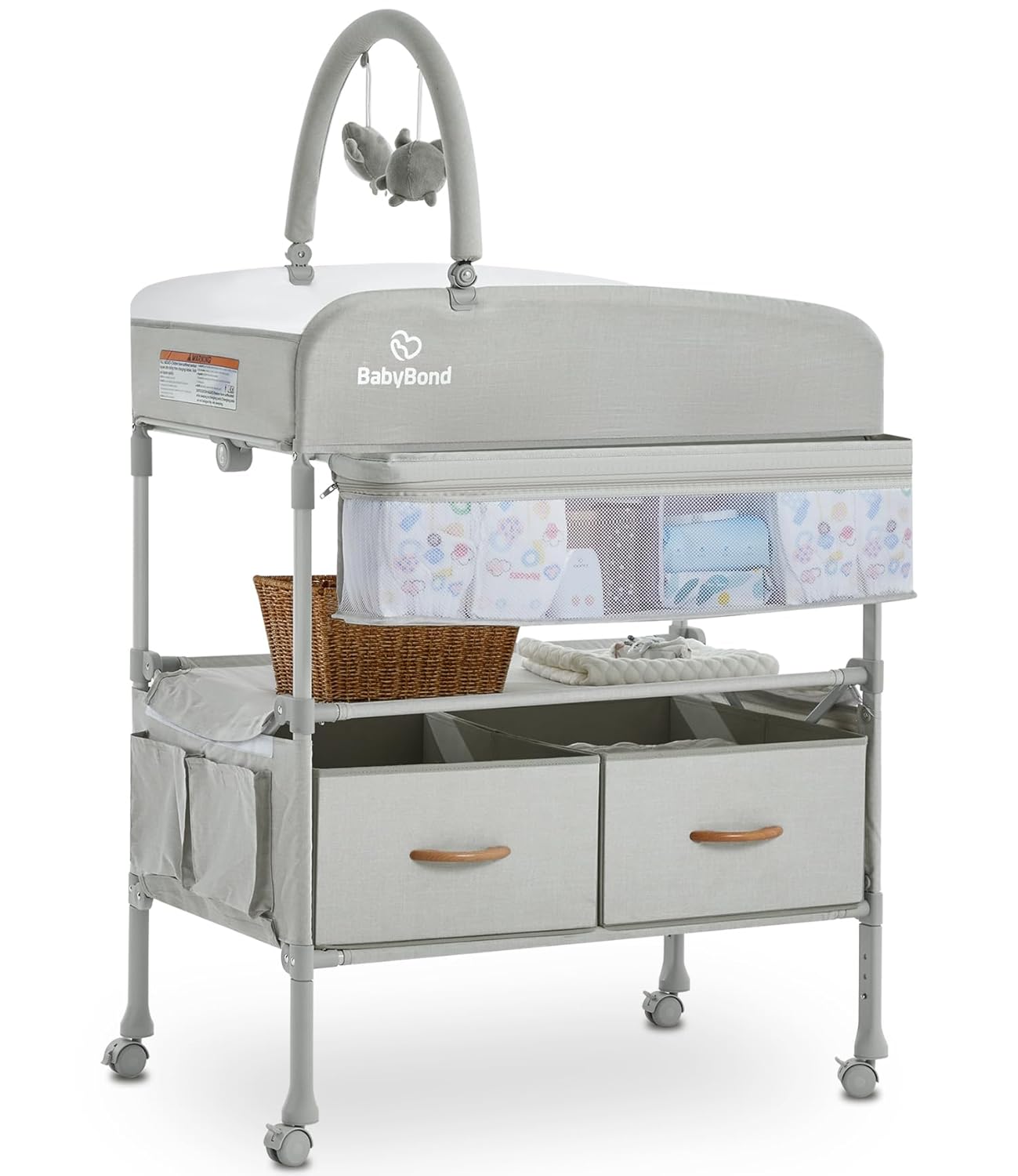 Portable Baby Changing Table with 2 Storage Baskets