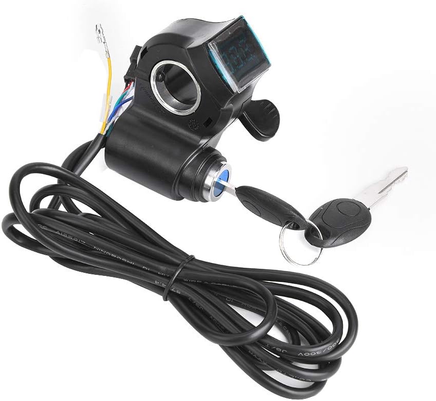 E-Bike Throttle, Thumb Throttle Speed Control Power Switch with Key Lock