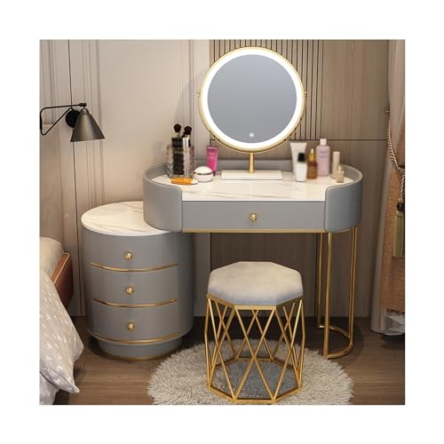 Vanity Table White Vanity Set Makeup Vanity Desk with Round Mirror