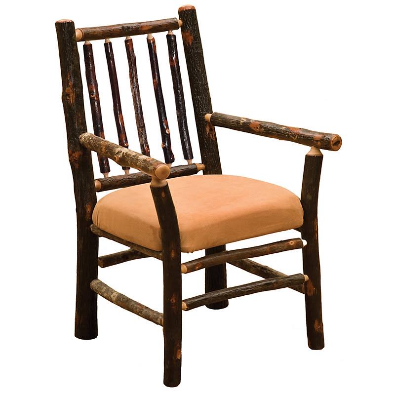 Fireside Lodge Hickory Arm Chair; Dark Red