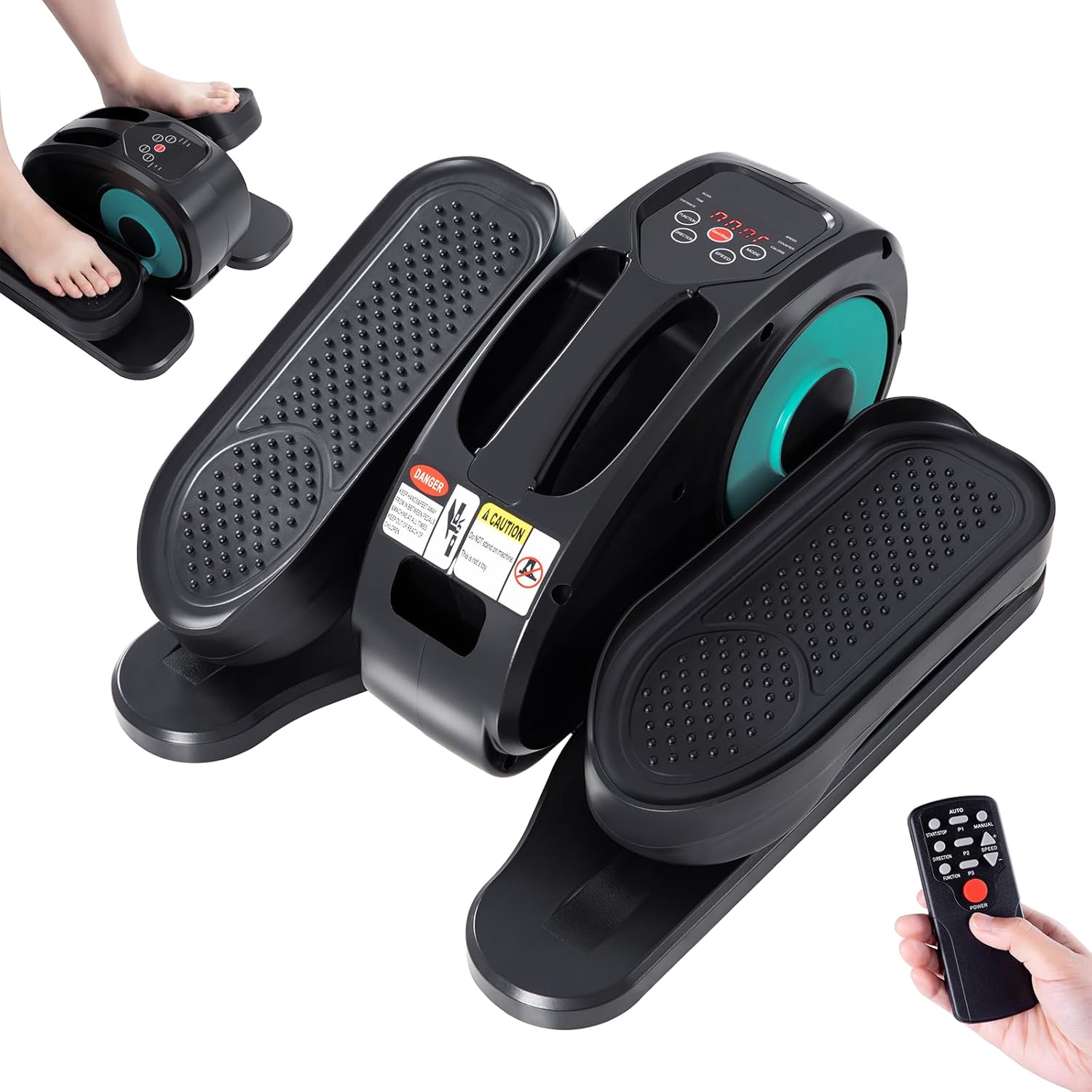 Under Desk Elliptical, Electric Seated Pedal Exerciser, Quiet & Compact Mini Ellipse Leg Exerciser with LCD Monitor