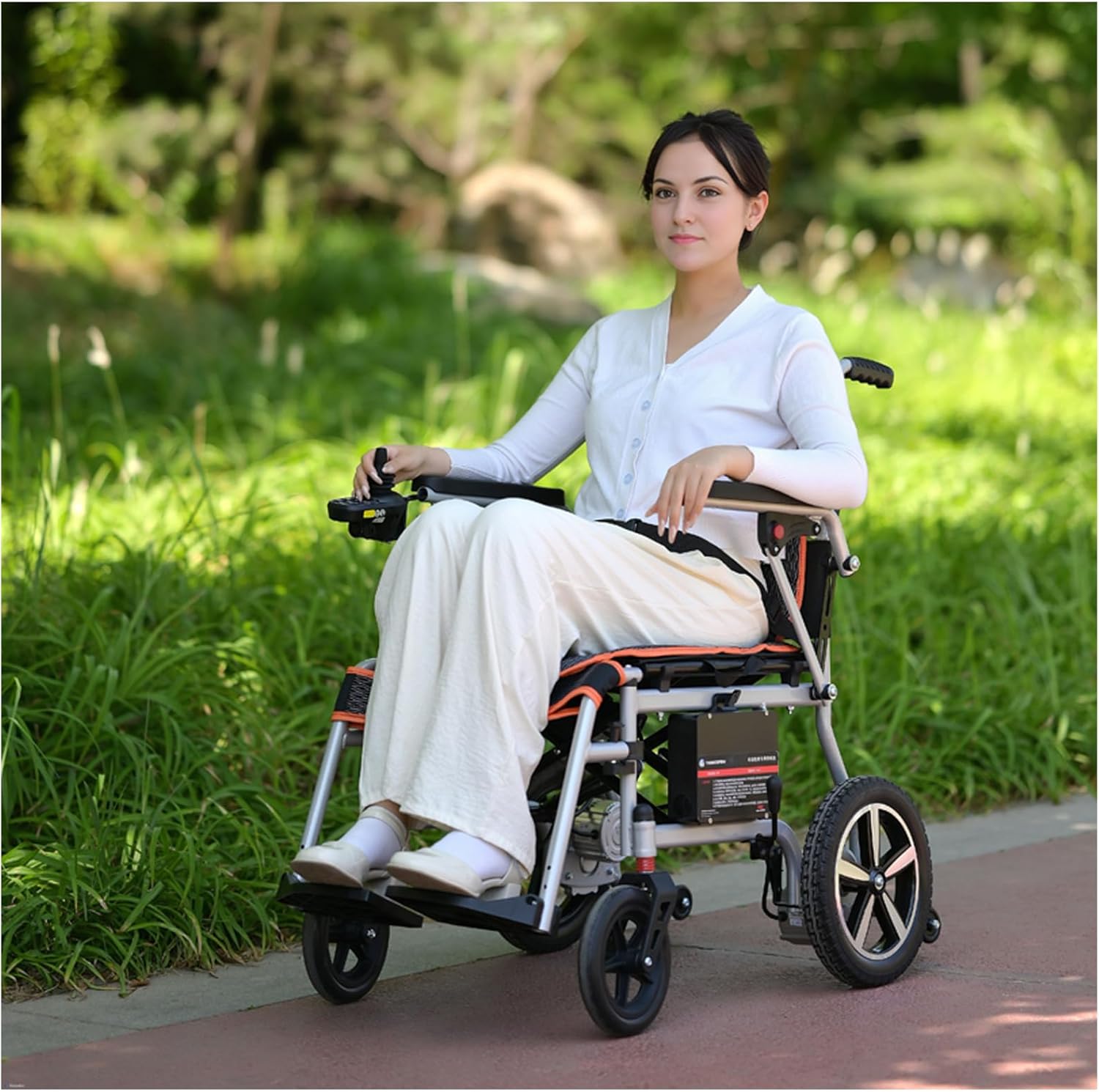 Upgraded Lightweight Portable Electric Wheelchairs, Motorized Wheelchair for Seniors, Power Wheelchair (only 33lbs), 360W Powerful Motor