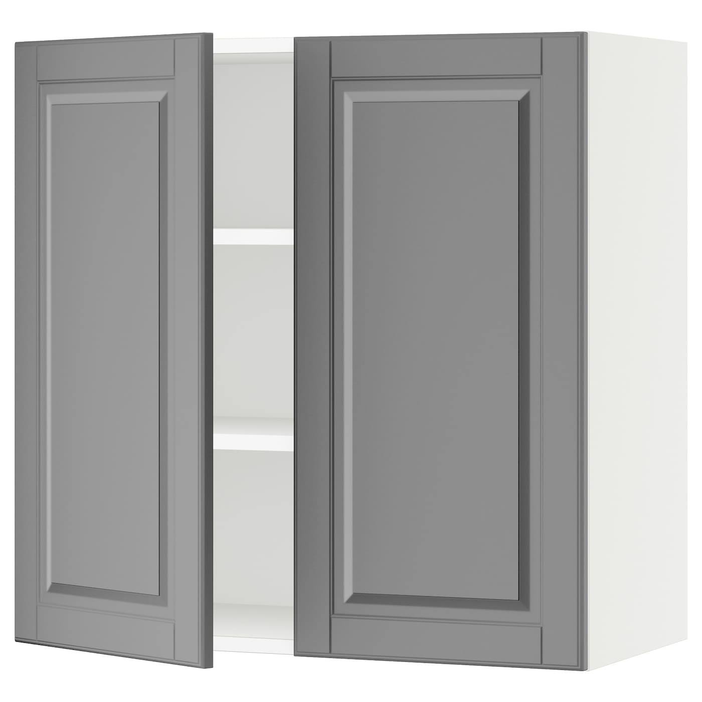 IKEA - SEKTION Wall Cabinet with 2 Doors, white/Bodbyn Gray, 30x15x30