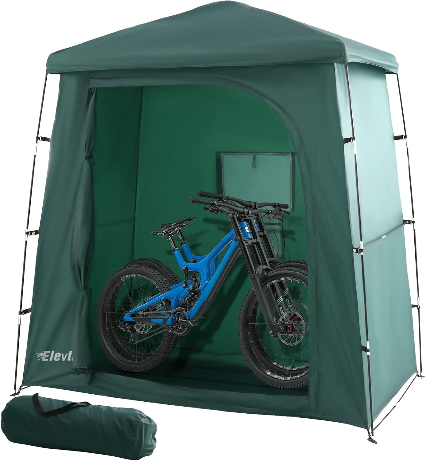 ELEVTAB Bike Storage Tent, Foldable Waterproof Outdoor Bike Storage Shed for 2-3 Bikes ,Space Saving Bike Tent with Window for Outdoor