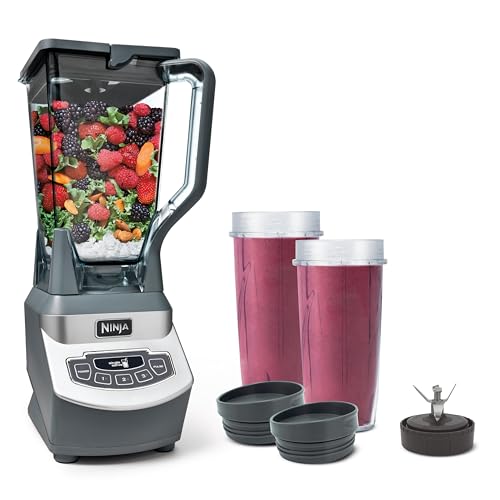 Ninja Blender, For-Smoothies, Salsa, Shakes, Slush, and-Frozen Drinks, Pitcher, and-Lid, for-Kitchen, Crushes Ice, Fruit, and-Veggies, 1000-Watt