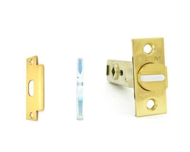Baldwin Lever-Strength Passage Latch 2-3/8 BS 1x22 Faceplate ASA Strike Vintage Brass