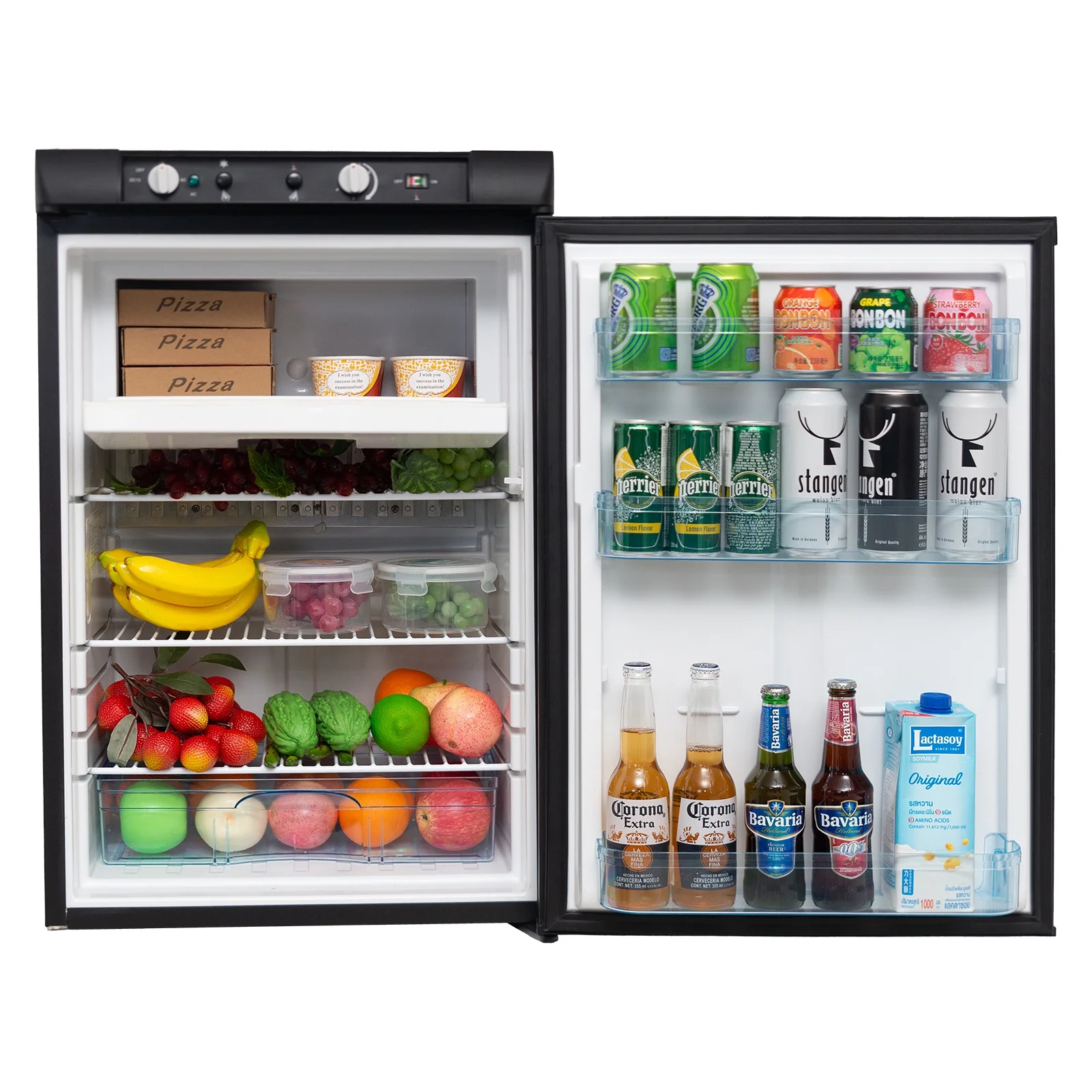 SMAD 3.5 Cu ft 3 Way Fridge, Refrigerator Freezer Combo, 12V/110V/LPG Camping Offgrid RV Travel Cabin Truck Outdoor
