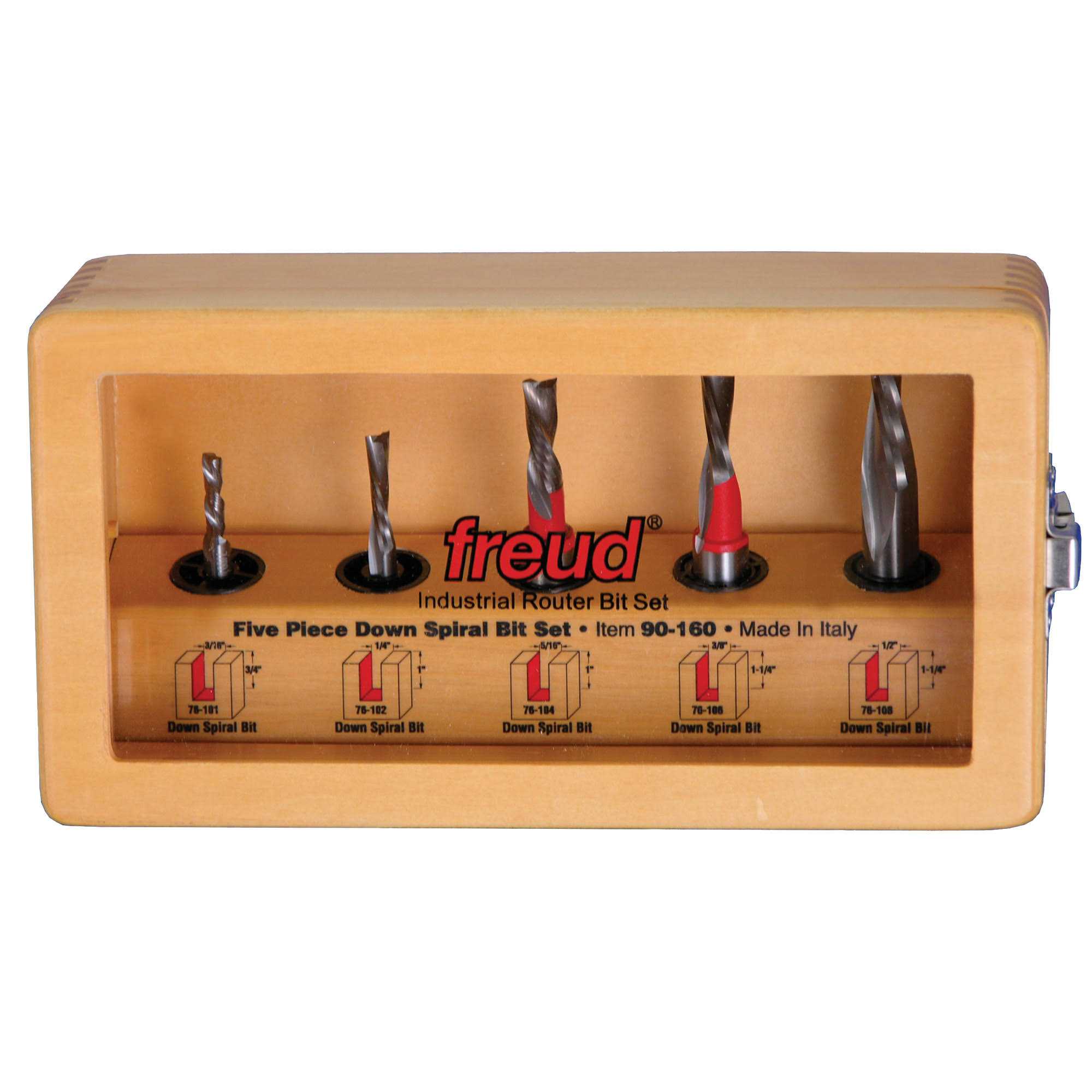 Freud 90-160 5 Piece Down Spiral Bit Set