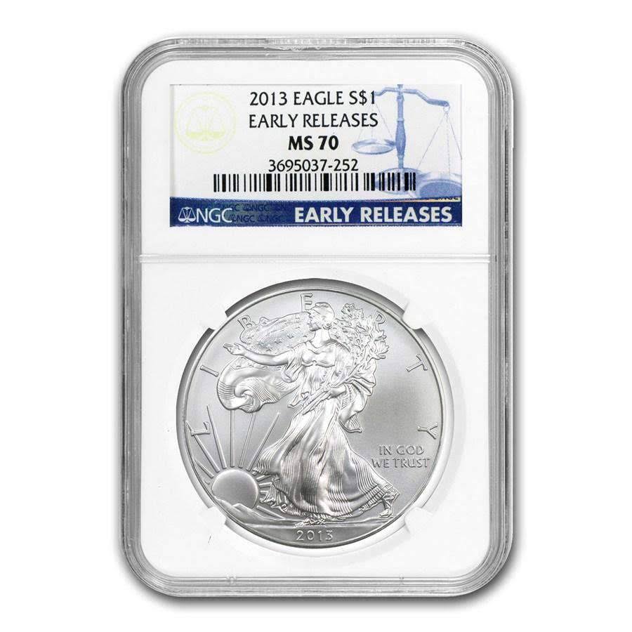 2013 Silver American Eagle MS-70 NGC (Early Releases) by American Heritage Bullion