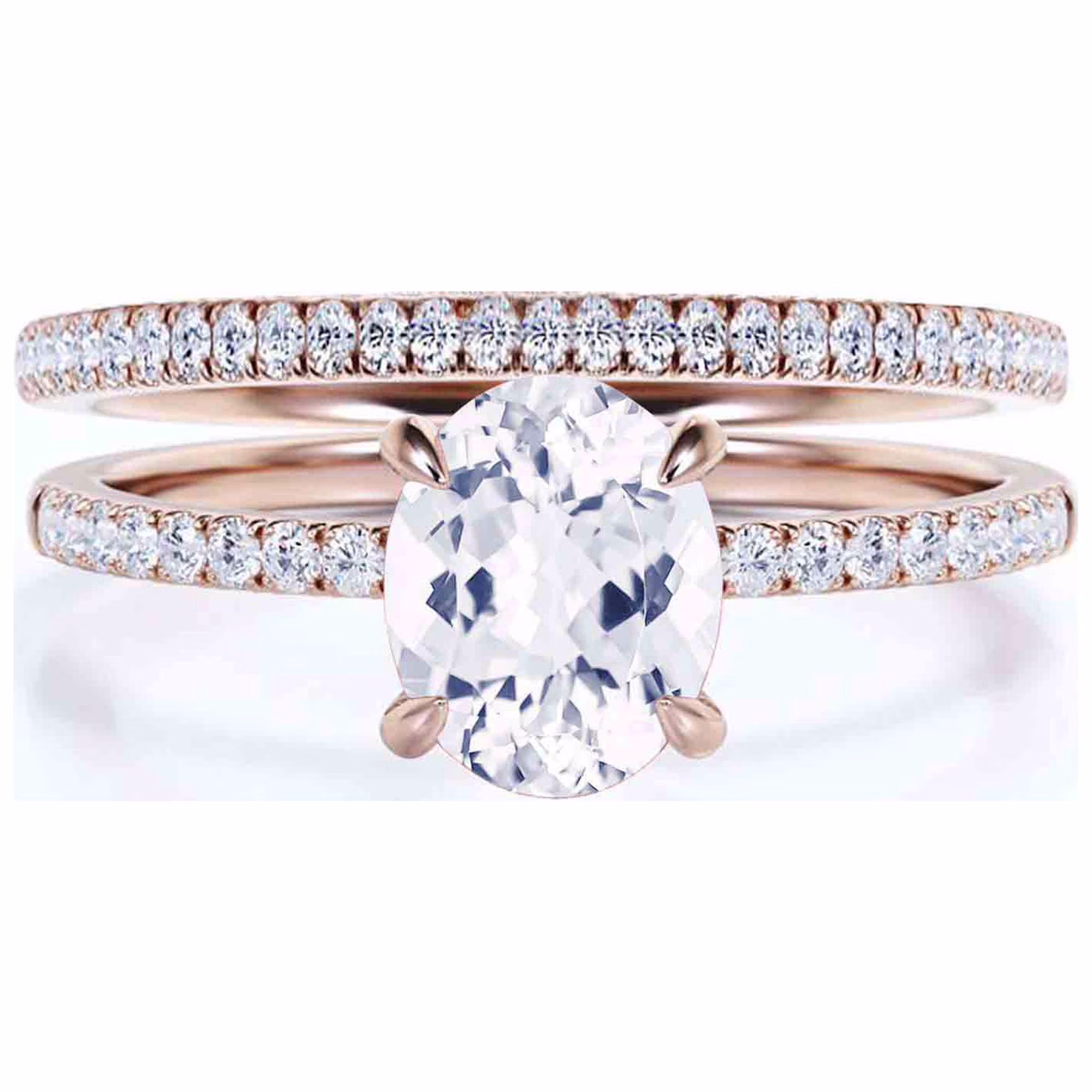 Sirprisingly Gift Minimalist 2.00 Carat Oval Diamond Moissanite Engagement Ring, Classic Wedding Ring