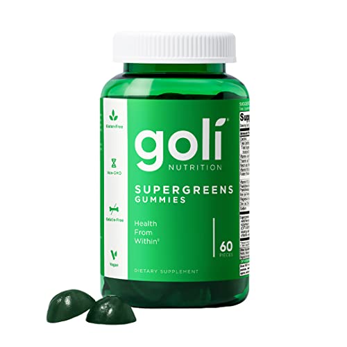 Goli SuperGreen Vitamin Gummy - 60 Count - Essential Vitamins and Minerals - Plant-Based, Vegan, Gluten-Free & Gelatin Free - Health from Within