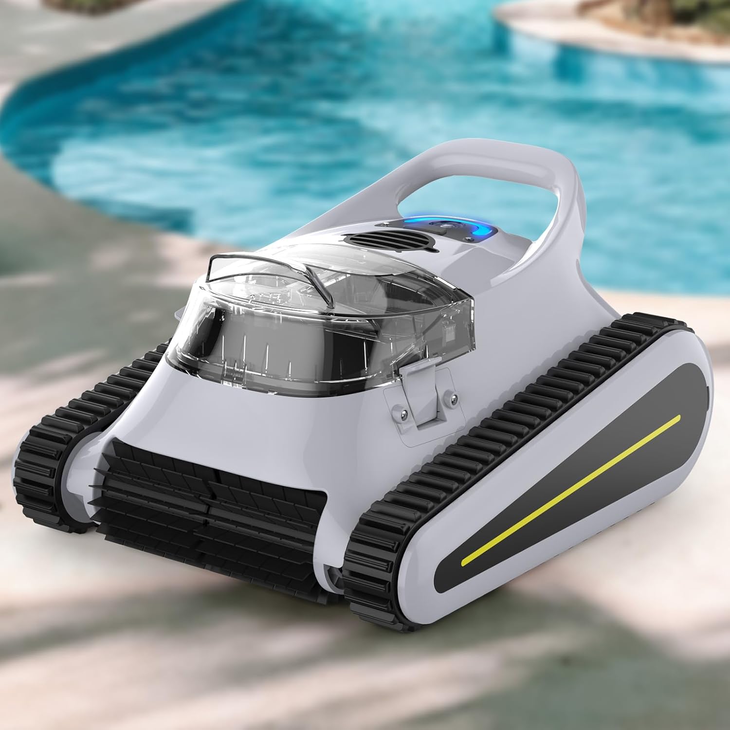 Seauto Seal Robotic Pool Cleaner: Premier Pool Vacuum Robot for Inground Pools, Wall Climbing, 180W Powerful Suction, Self-Parking, LED Indicator