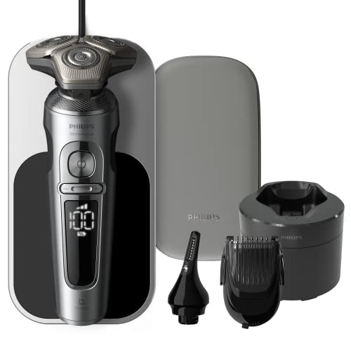 Philips Shaver Series 9000 Prestige Wet and Dry Electric Shaver for Men with SkinIQ (Model SP9885/35)
