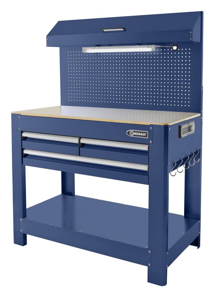 Kobalt 45-in W x 36-in H 3-Drawer Hardwood Work Bench | WB254