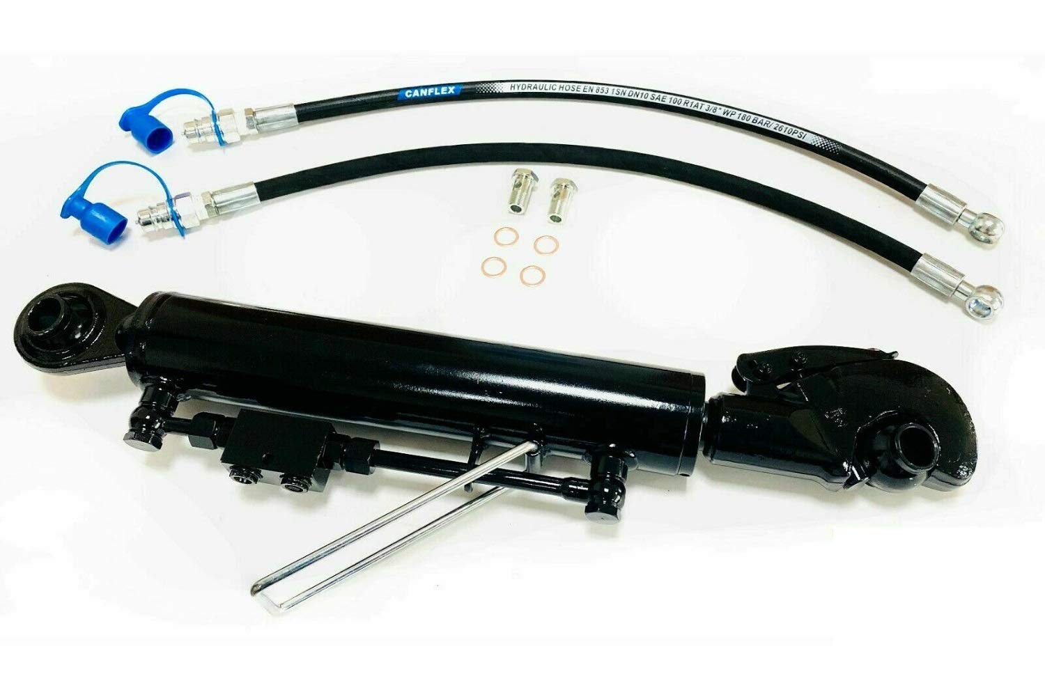 Hydraulic Top Link Cat. 2 +2 with Hook 18 7/8” - 25 3/16” Locking Block Hoses Stroke 6-5/16”