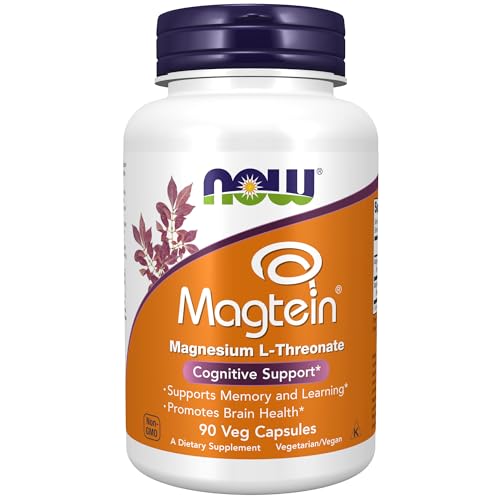 NOW Supplements, Magtein? with patented form of Magnesium (Mg), Cognitive Support*, 90 Veg Capsules - Kansas Nuitrition - HNZSDS
