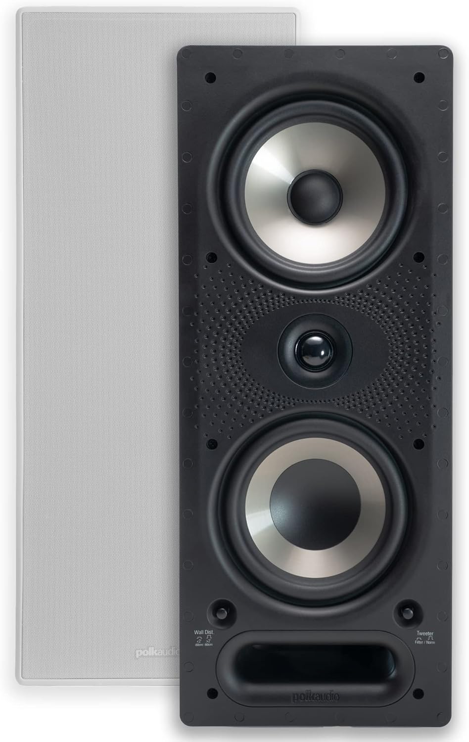 Polk Audio 265-RT 3-way In-Wall Speaker - The Vanishing Series | Easily Fits in Ceiling/Wall | High-Performance Audio - Use in Front