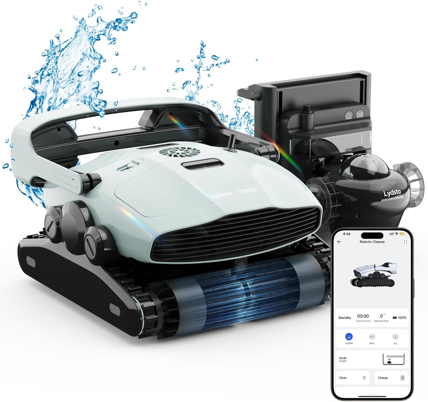 Lydsto Cordless Robotic Pool Vacuum with Automatic Charging Technology - APP, and Remote Control Pool Vacuum Cleaner