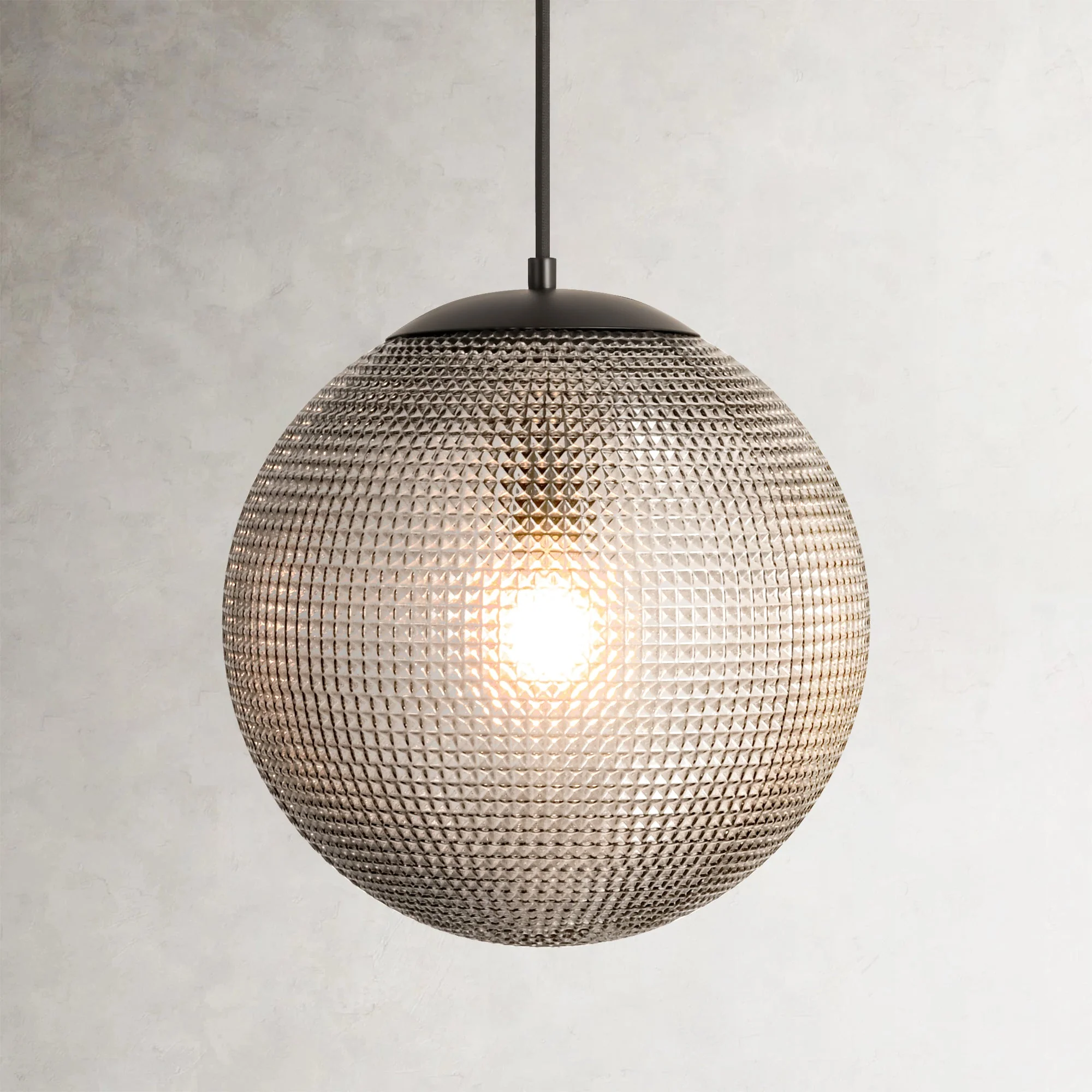 1-Light Dimmable Diamond Pattern Glass Vintage Globe Pendant (11)