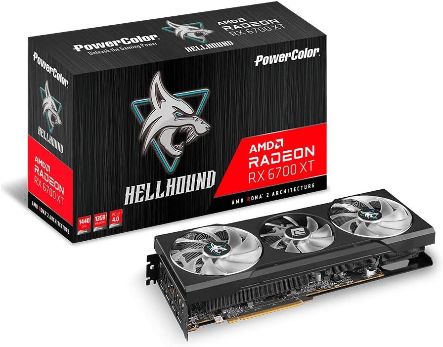 PowerColor Hellhound AMD Radeon RX 6700 XT Gaming Graphics Card with 12GB GDDR6 Memory, Powered by AMD RDNA 2, Raytracing, PCI Express 4.0, HDMI 2.1