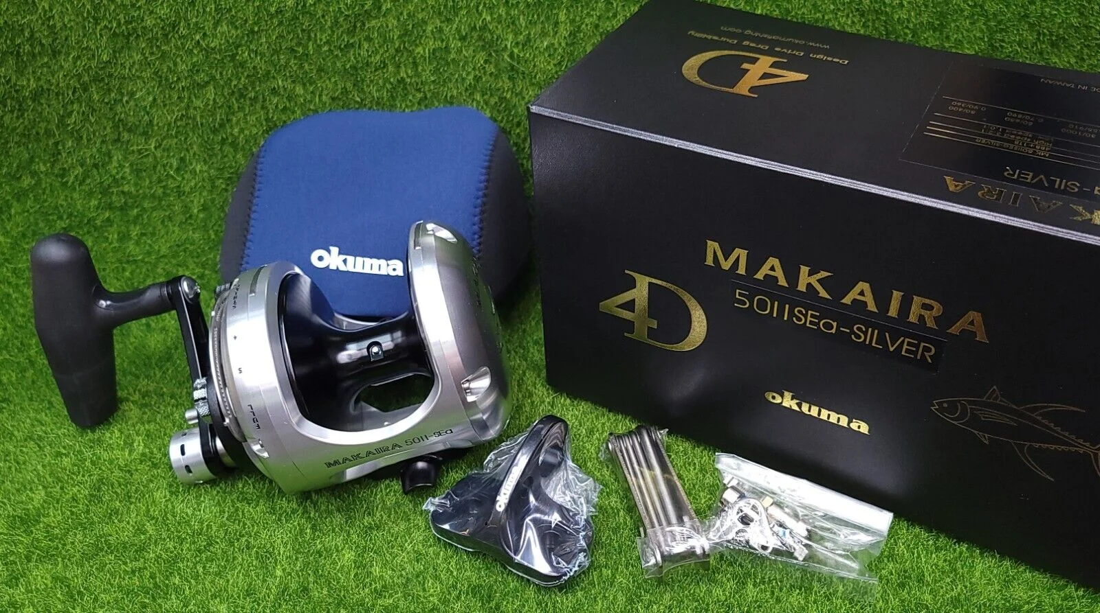 Okuma MK 50IISEa Silver Makaira 2 Speed Lever Drag Reel