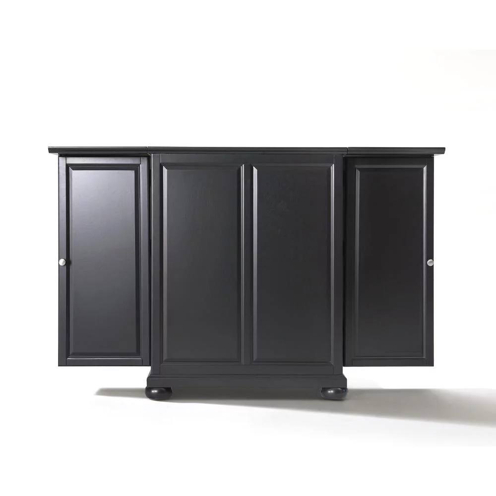 Crosley Furniture Alexandria Wood Expandable Bar Cabinet in Black