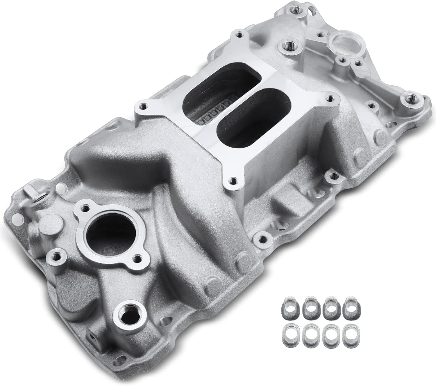 A-Premium Engine Aluminum Dual Plane High-Rise Intake Manifold Compatible with Chevy SBC, V8 305 327 350 400, 1957-1986, Buick, Cadillac, Chevrolet
