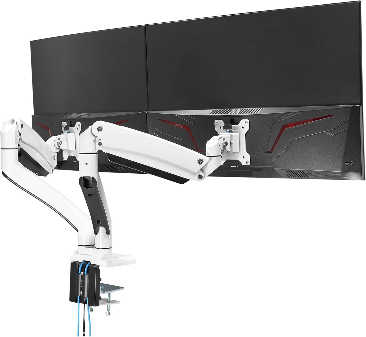 AVLT Dual 13-35 Monitor Arm Desk Mount fits Two Flat/Curved Monitor Full Motion Height Swivel Tilt Rotation Adjustable Monitor Arm