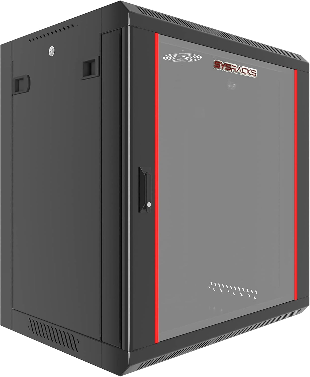 Wall Mount Server Rack Cabinet Locking Computer Cabinet Network Enclosure for Electronics Security Audio Video AV Equipment Data Rack 24-Inch Depth