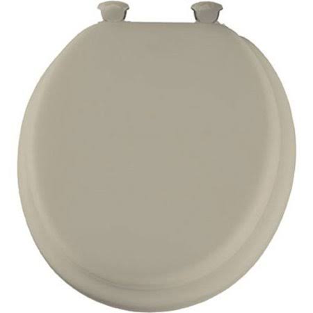 13ec 006 Soft Toilet Seat with Molded Wood Core and Easy-Clean u0026 Change Hinges, Round, Bone, Easy Clean u0026 Change Hinge a
