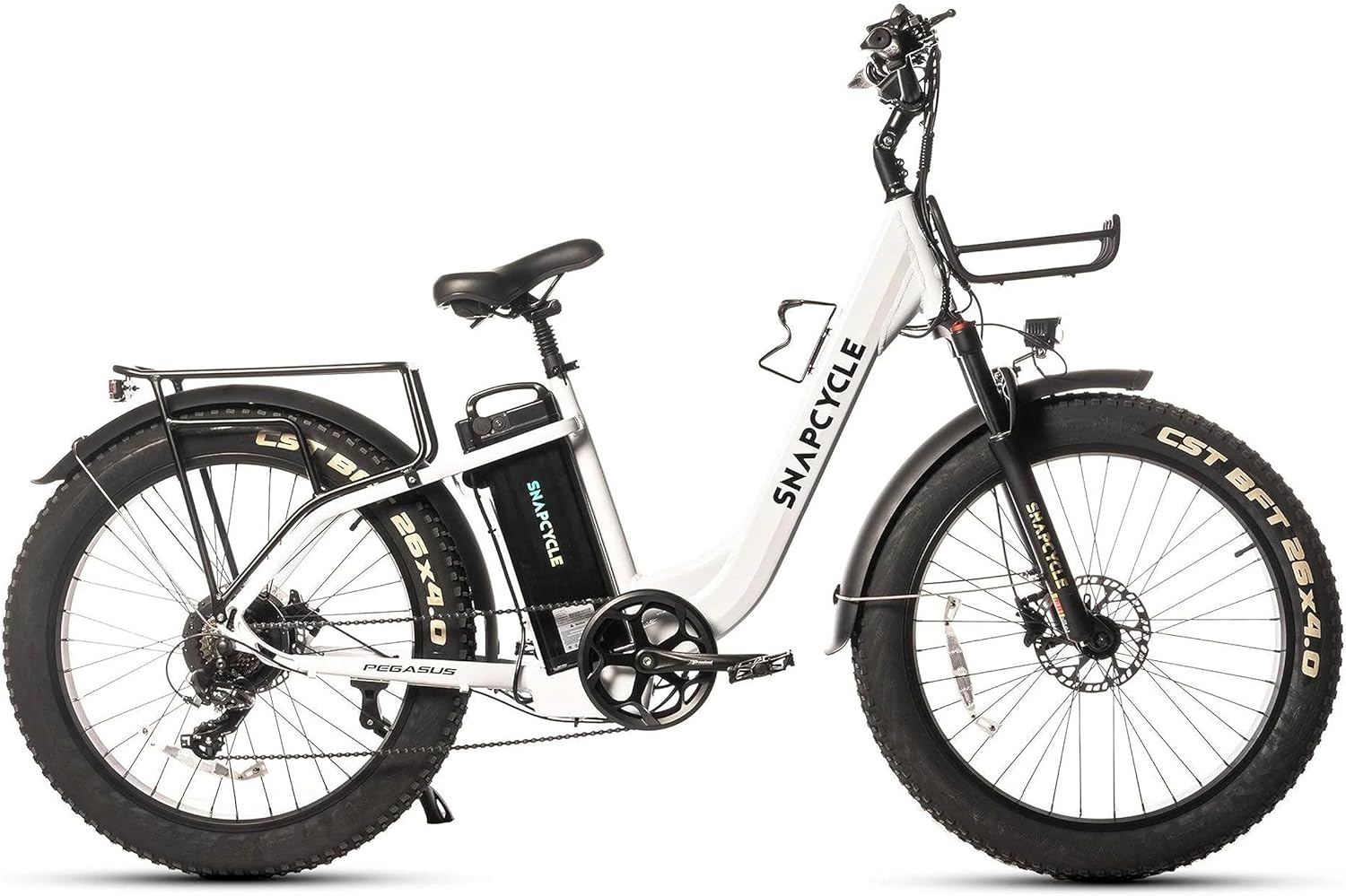 Electric Bike for Adults,1000W Peak Motor 28MPH with 26" x 4.0 Fat Tire Step-Thru Ebike,48V 15AH Removable Battery, Hydraulic Brake, Shock Absorber