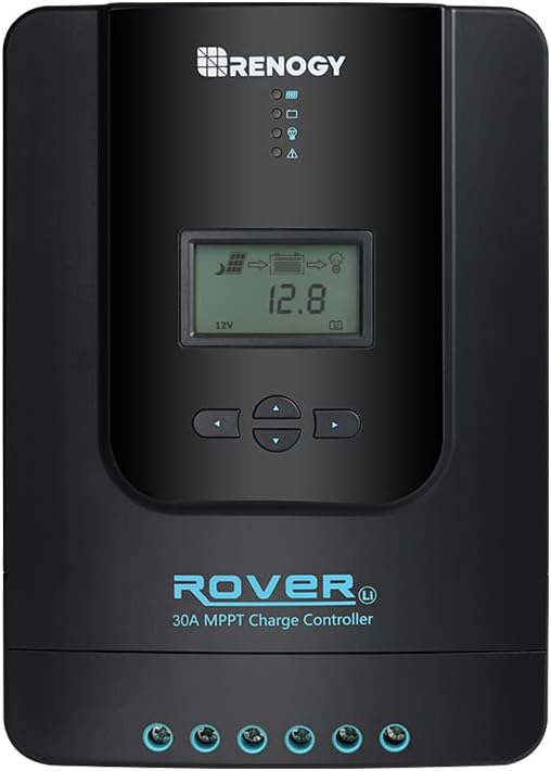 Renogy Rover 40 Amp 12V/24V DC Input MPPT Solar Charge Controller Auto Parameter Adjustable LCD Display Solar Panel Regulator fit for Gel Sealed