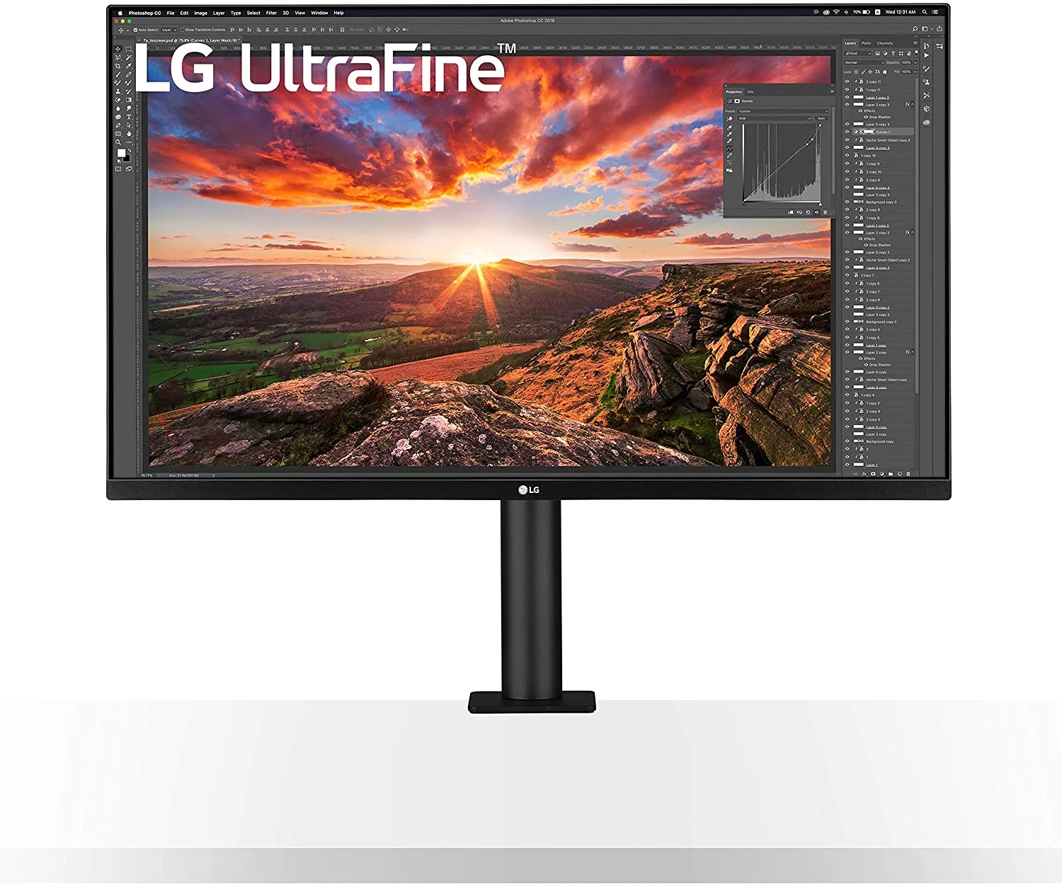 LG 32UN880-B 32-inch UltraFine 4K UHD Display Ergo Monitor with Additional 1 Year Coverage by Epic Protect (2020) - Curated Treasures Market