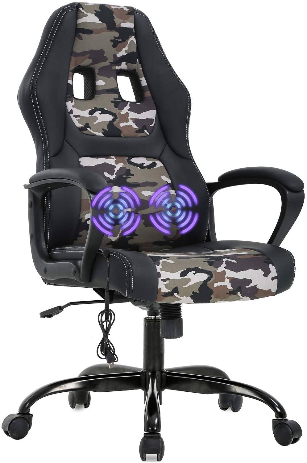 Camo Racing Gaming Chair Home w/ Lumbar Support Headrest Armrest