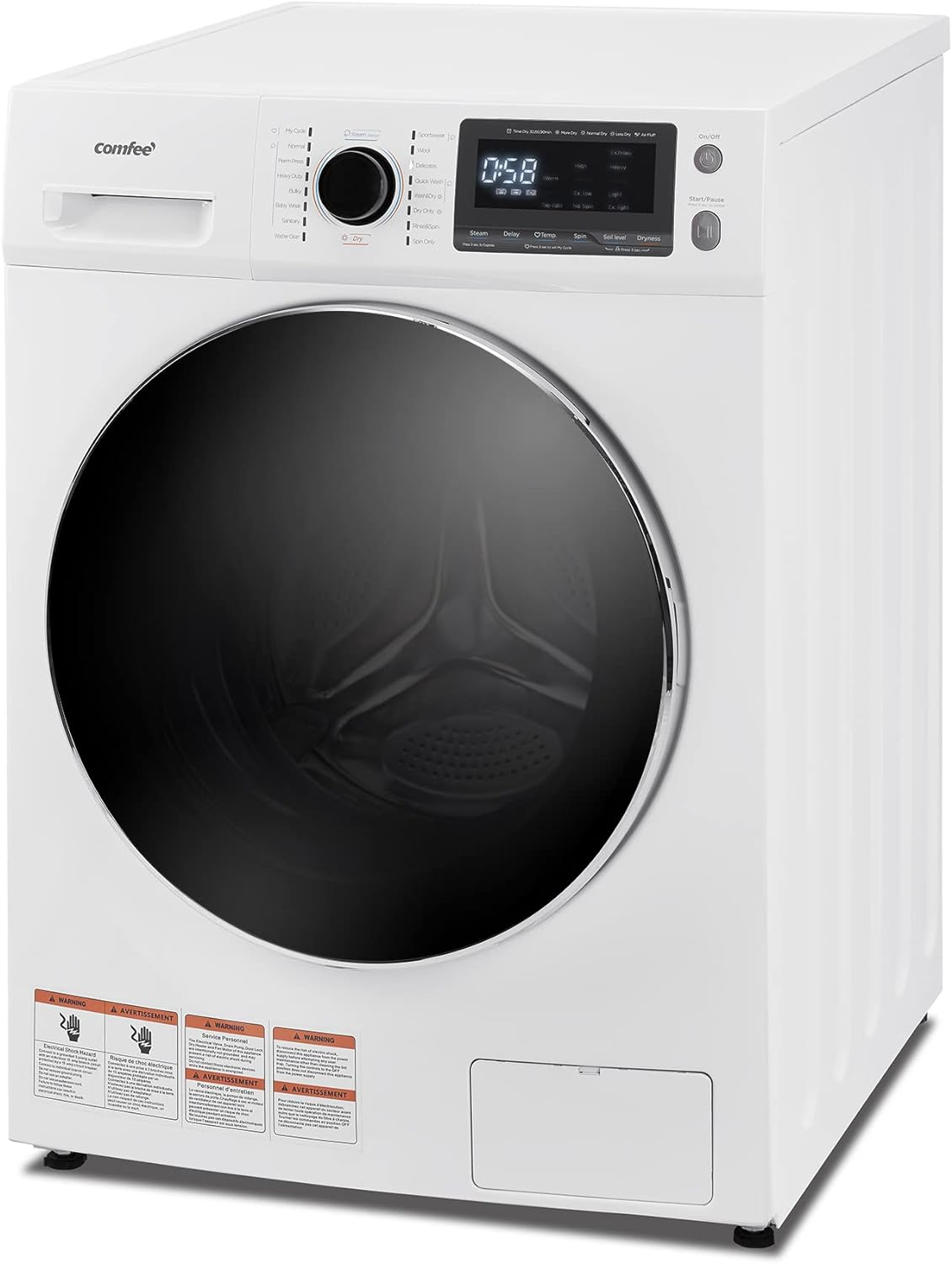 COMFEE&rsquo; 24" Washer and Dryer Combo 2.7 cu.ft 26lbs Washing Machine Steam Care, Overnight Dry