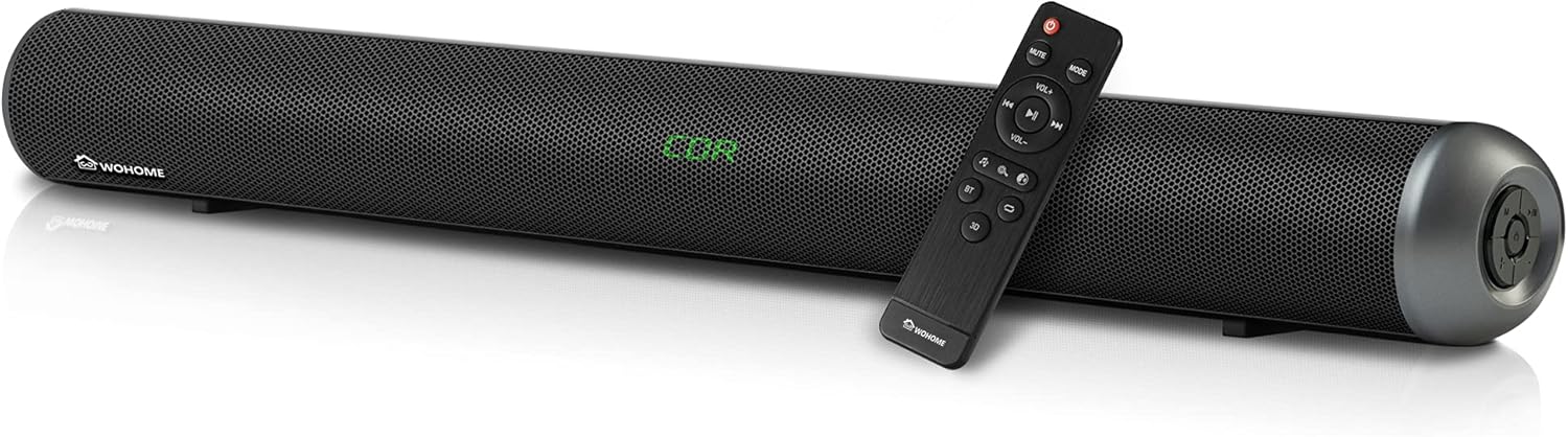 Wohome Soundbar S89 28-Inch 80W with HDMI-ARC, Bluetooth 5.0, LED Display, Optical USB AUX Connection, 4 Speakers, 4 EQs