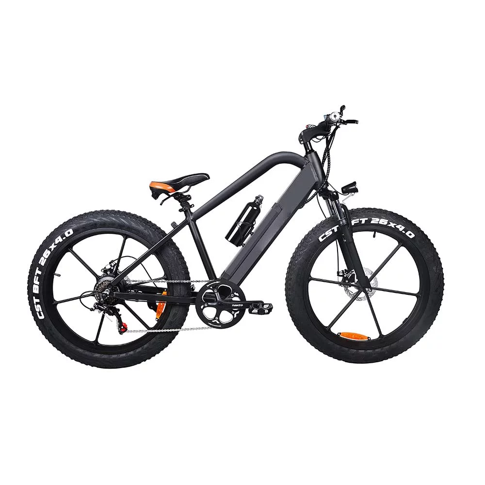 Fat Tire Electric Bike 26" 4.0 inch Electric Bicycle 350W 48V 10A Electric Mountain ebike for Adults with 6 Speeds Lithium Battery Gray