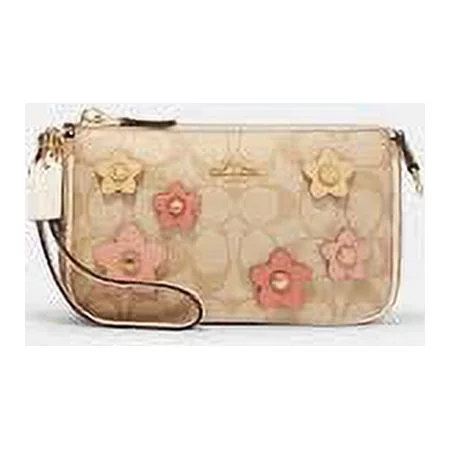 Coach CH619 Nolita 19 In Signature Canvas With Floral Applique IN Light Khaki Multi