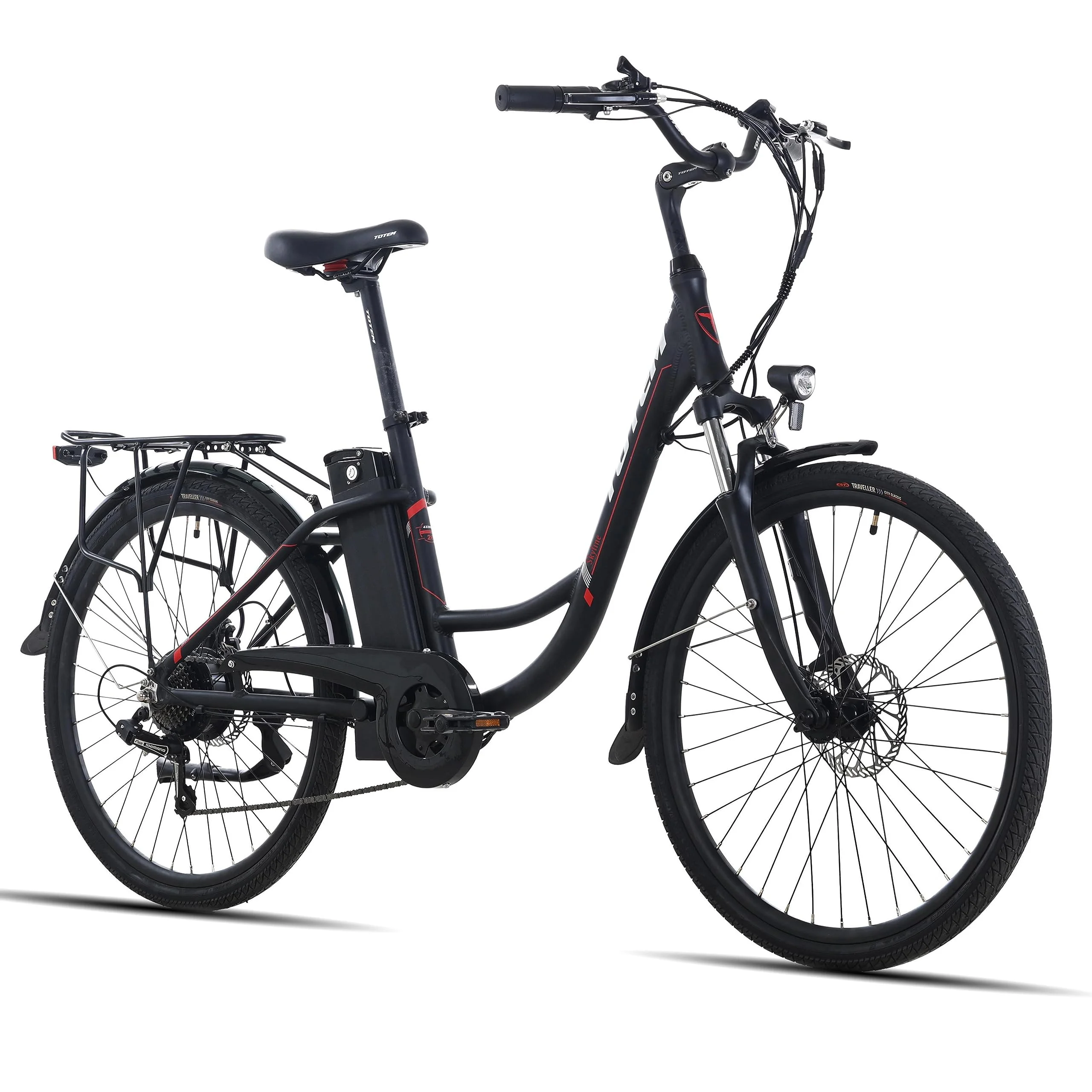 Ltmate Skyline Electric Bike for Adults, 26” Ebike 350W Powerful Motor, 36V 10.4Ah Removable Battery Electric Cruiser Bike, Shimano 7-Speed Gears