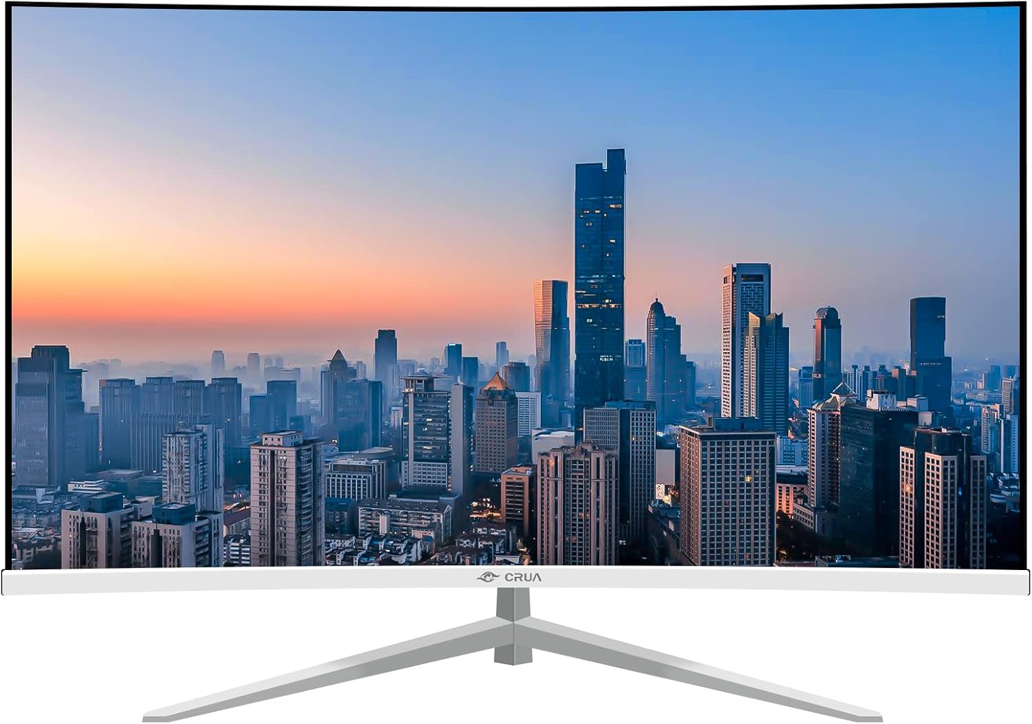 CRUA 32" Monitor, FHD(1920x1080P) 75Hz VA Screen White Monitor, 99% sRGB, 4000:1 Contrast Ratio,16.7 Million Colors Curved Monitor