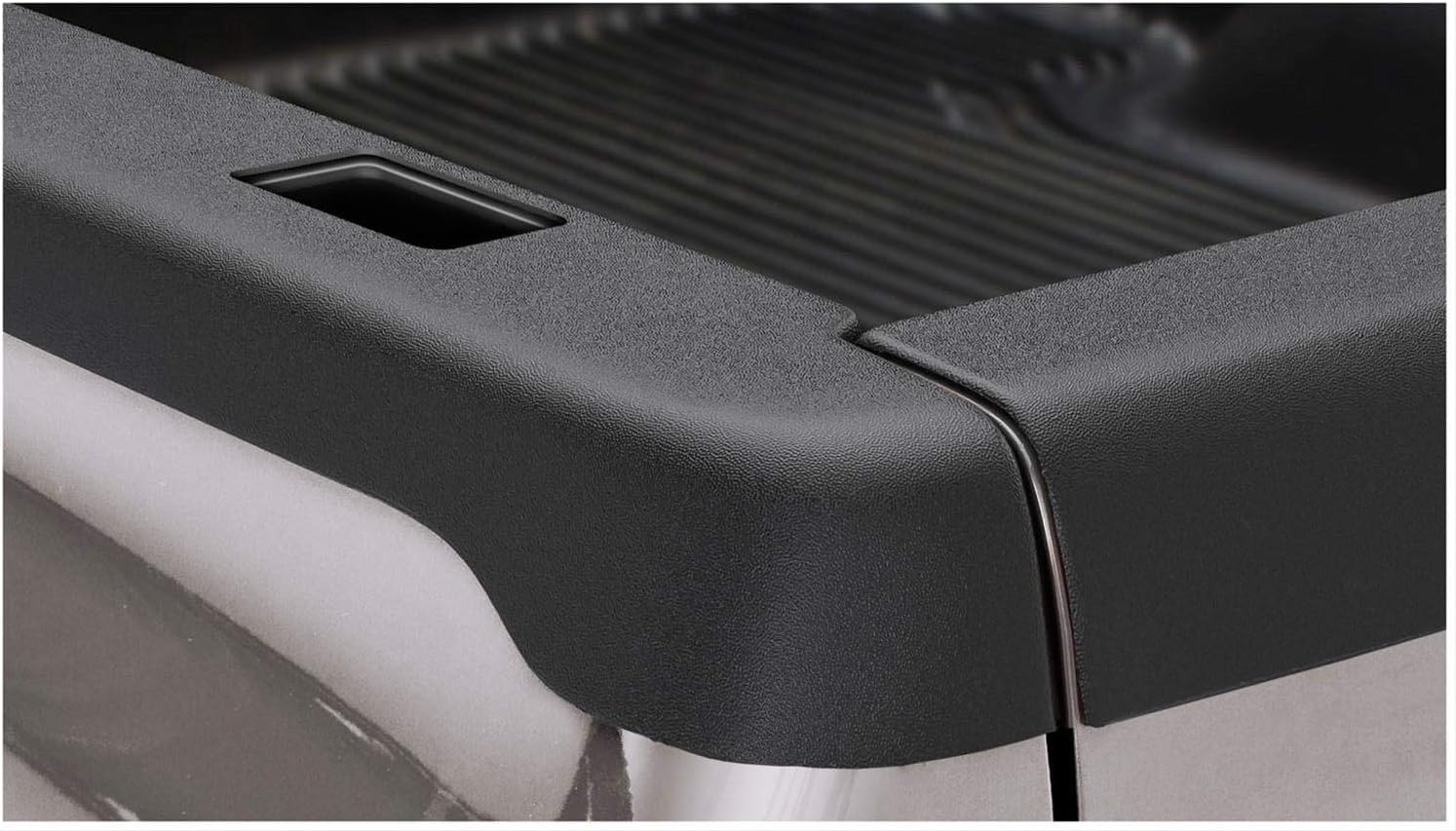 Bushwacker Ultimate BedRail Caps - SmoothBack w/ Stake Holes | 2-Piece Set, Black