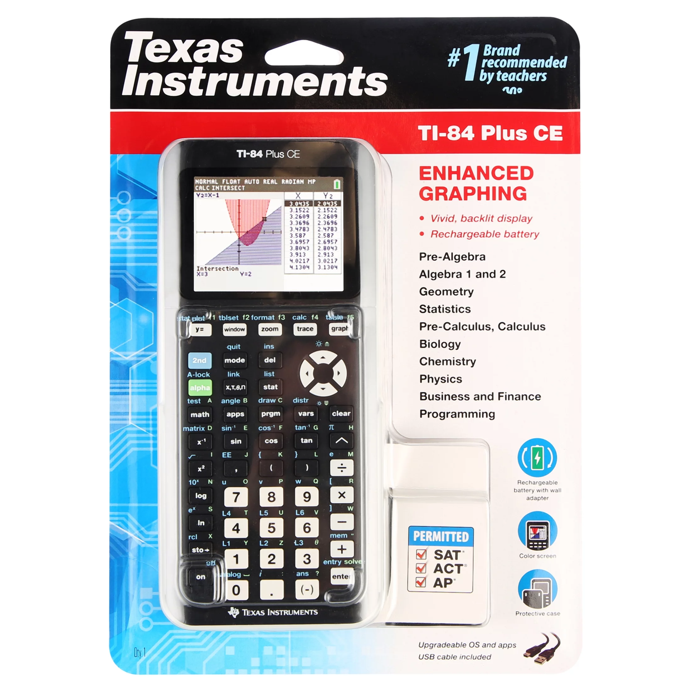 Texas Instruments TI-84 Plus CE Graphing Calculator High School and College, Black - Radiant Selections