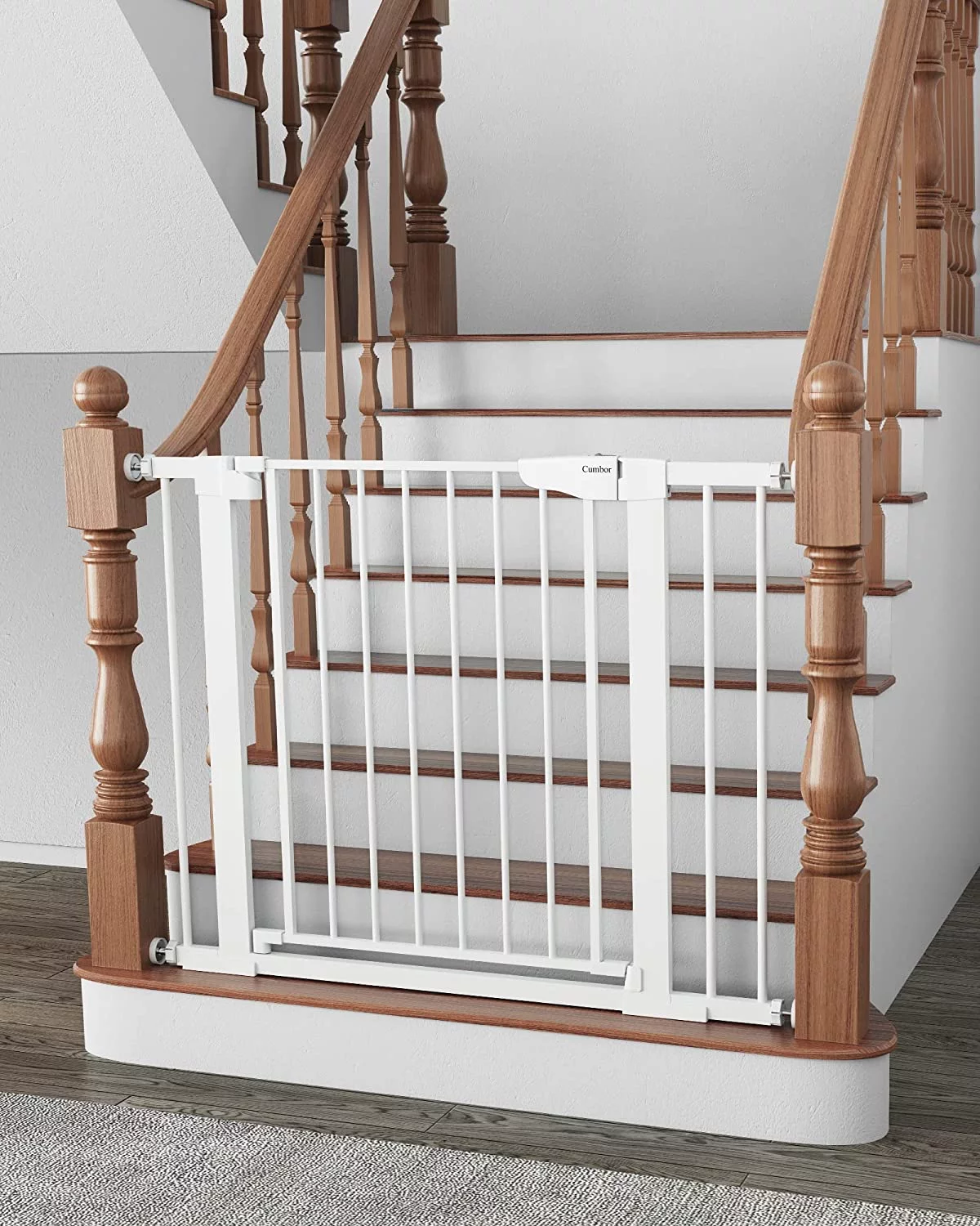 LIANMEI 29.7"-40.6" Baby Gate for Stairs, Dog Gate for Doorways, Pressure Mounted Self Closing Pet Gates for Dogs Indoor