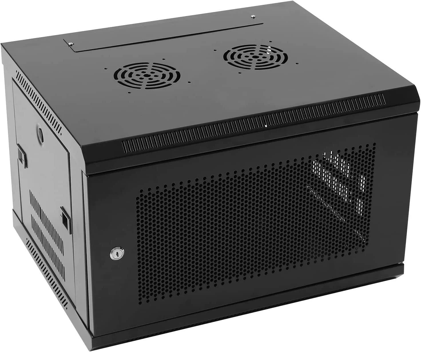 Miumaeov 6U Wall Mount Server Cabinet Network Rack Vented Enclosure Locking Door Black - Curated Treasures Market